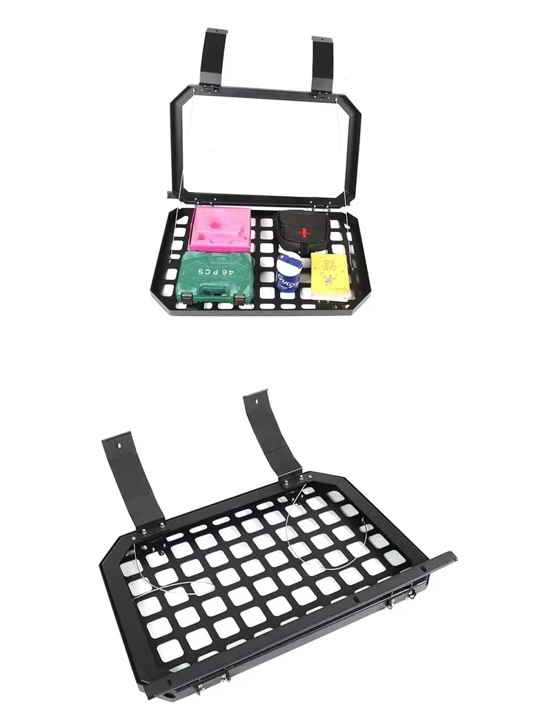 2020-2025 Land Rover Defender 110 Rear Trunk Window Armor - Aluminum Alloy, MOLLE Panel, Folding Table Tray