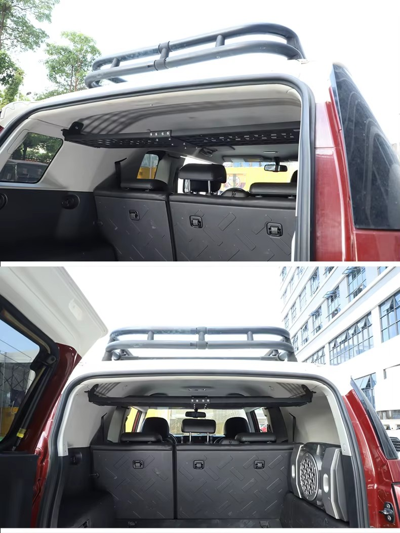 Toyota FJ Cruiser Aluminum Alloy Black Trunk Storage Rack – Multi-Functional Cargo Organizer