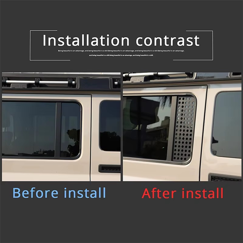 INEOS Grenadier (2020–2024) Aluminum Alloy Rear Window Honeycomb Protection Panels – Black Decorative Cover