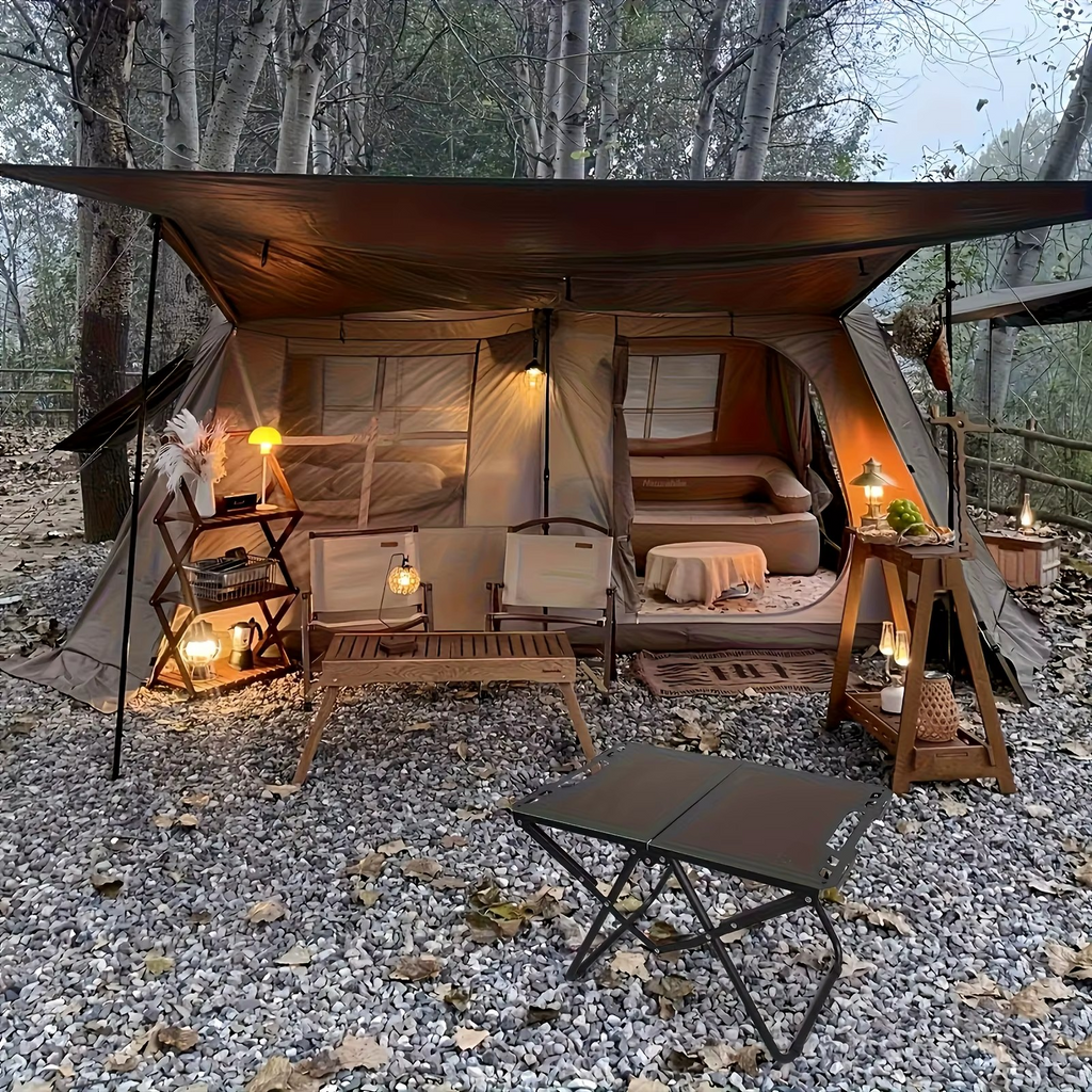 Foldable Carbon Steel Camping Table – Portable Outdoor Picnic, BBQ & Hiking Table