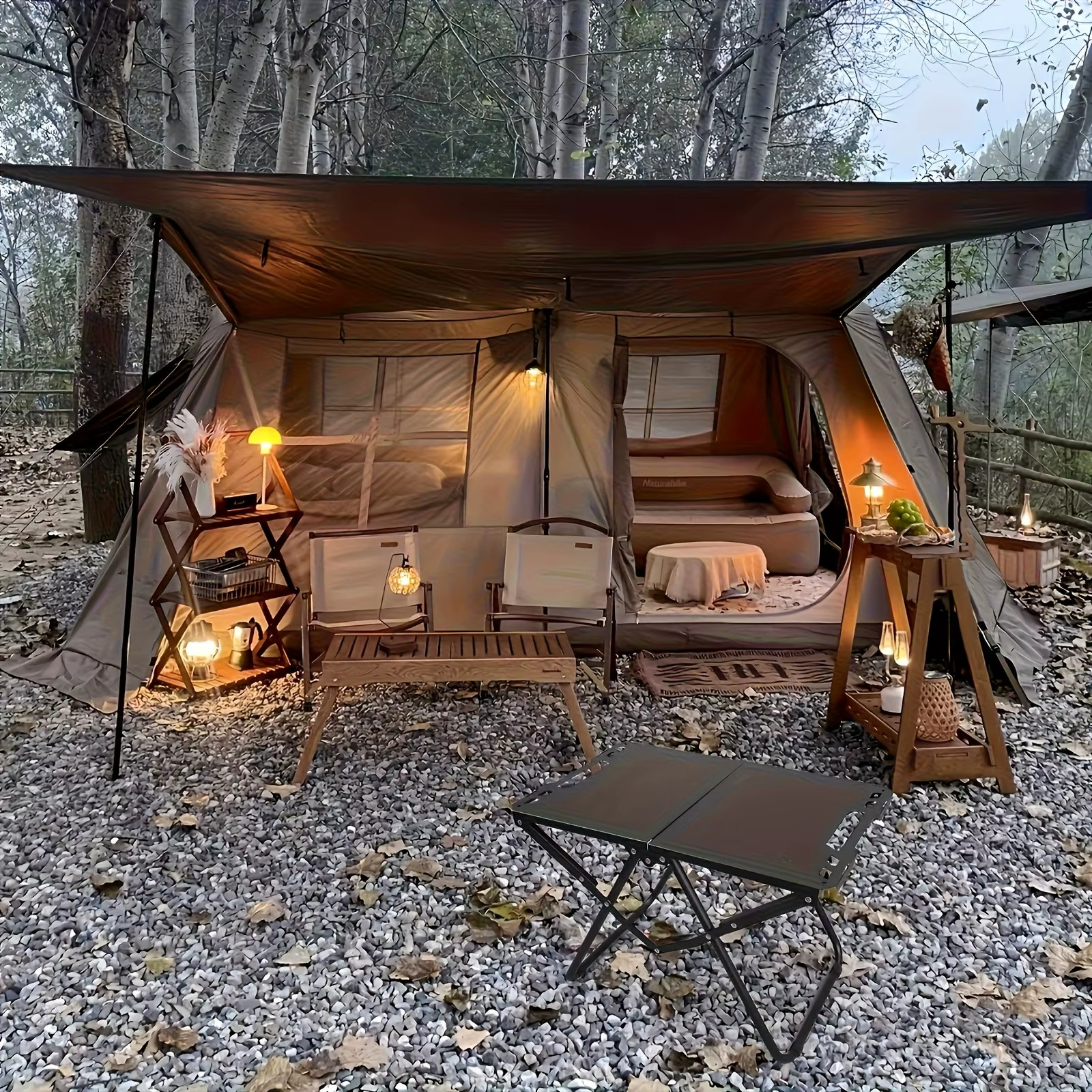Foldable Carbon Steel Camping Table – Portable Outdoor Picnic, BBQ & Hiking Table