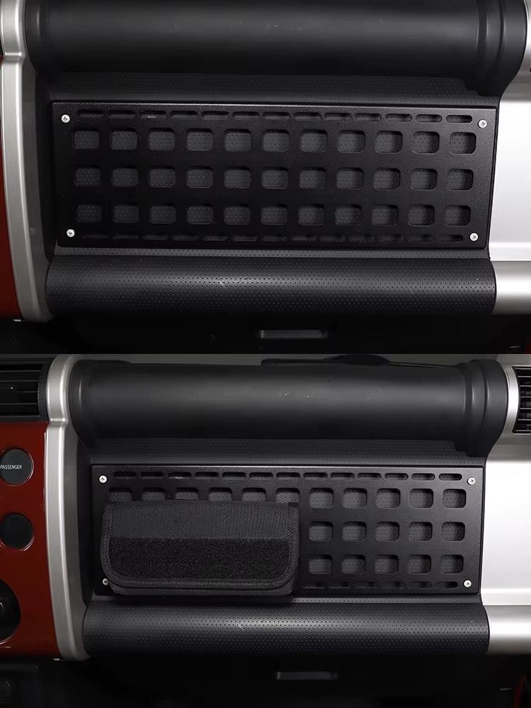 Toyota FJ Cruiser 2007–2021 Folding Co-Pilot Storage Rack – Multifunctional Cup & Food Tray, Aluminum Interior Accessory